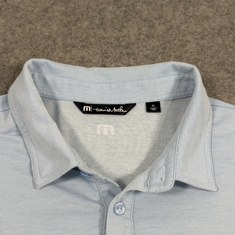 Travis Mathew Blue Short Sleeve Nemats Pima Cotton Polo Shirt Men's Size XL - Picture 3 of 8